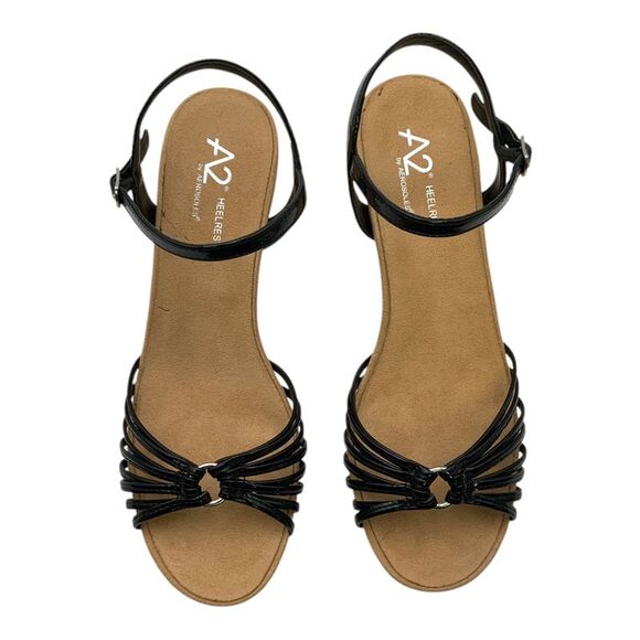 A2 by Aerosoles Fruit Cake Wedge Sandal Black/Cork US Women's 9M - Picture 5 of 8